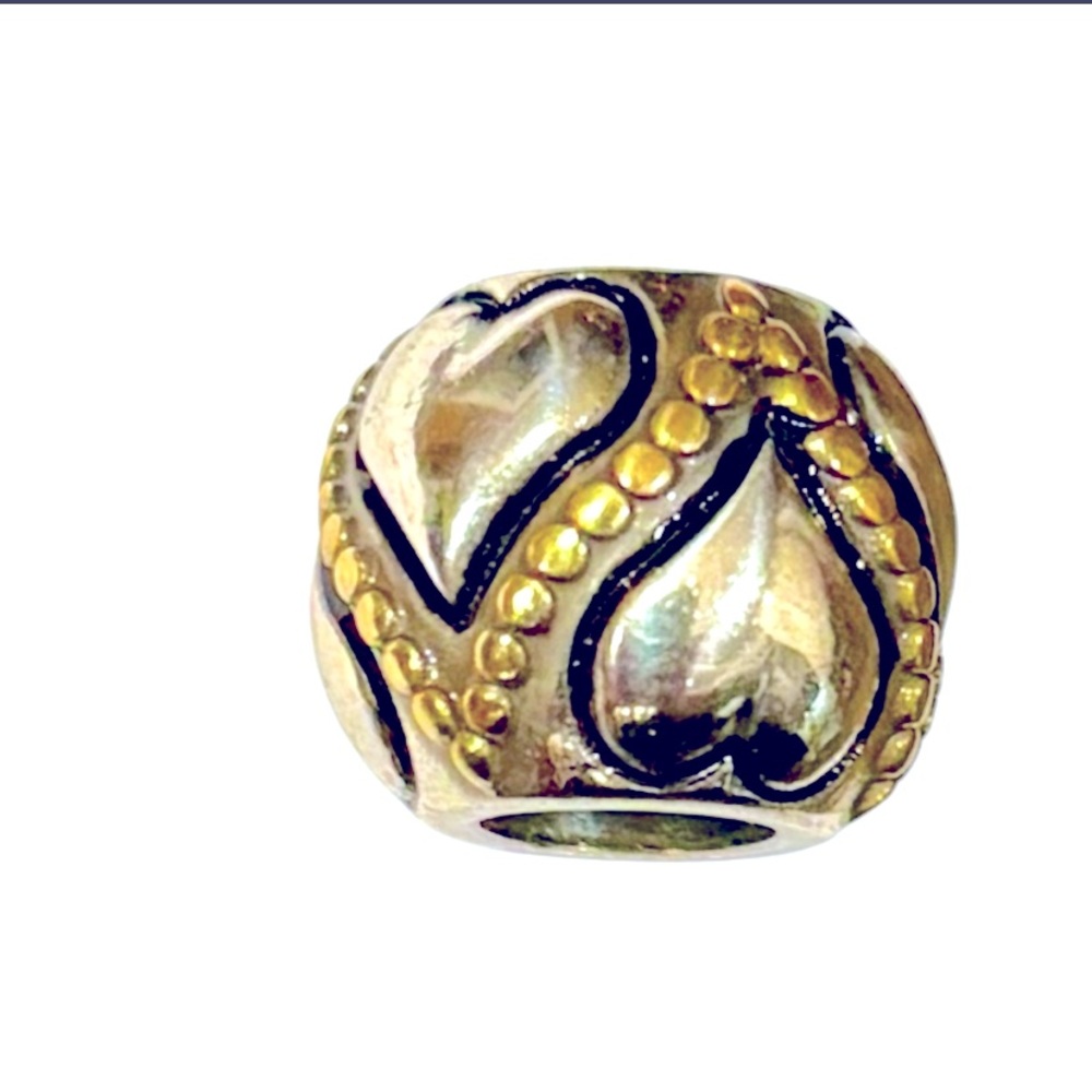 Silver and Gold tone Brighton Heart Bead